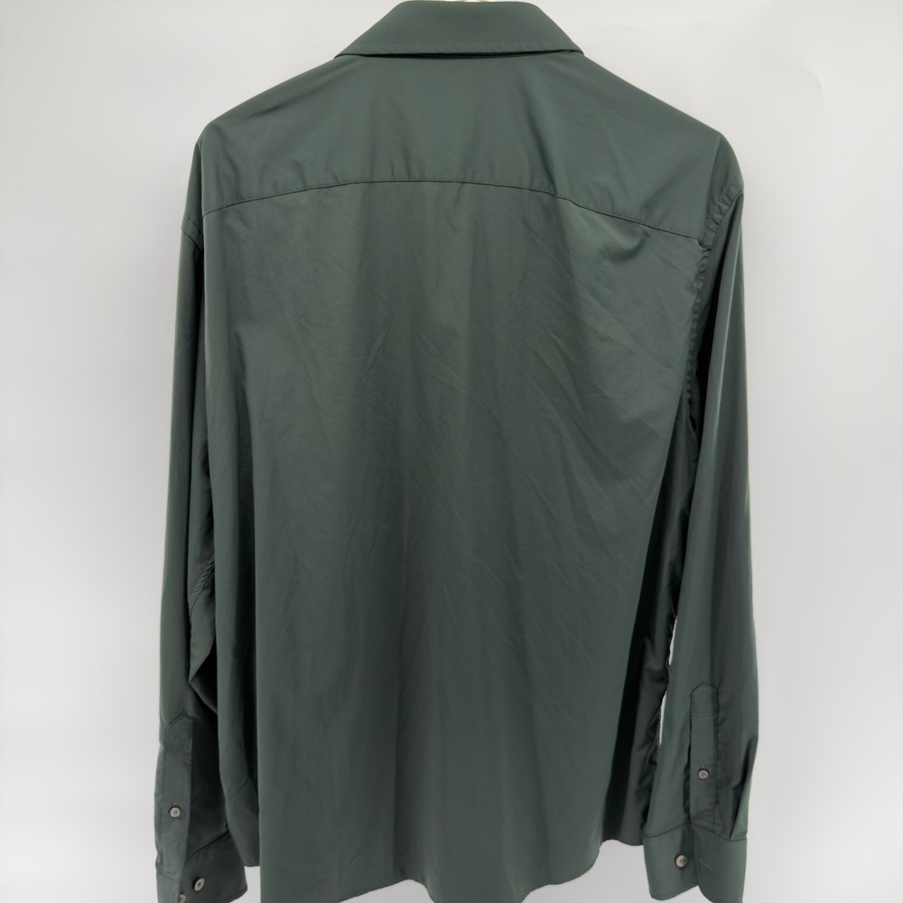 UNTUCKit Mens XL Sage Green Nylon Stretch Long Sleeve Button Down Shirt - Picture 5 of 5
